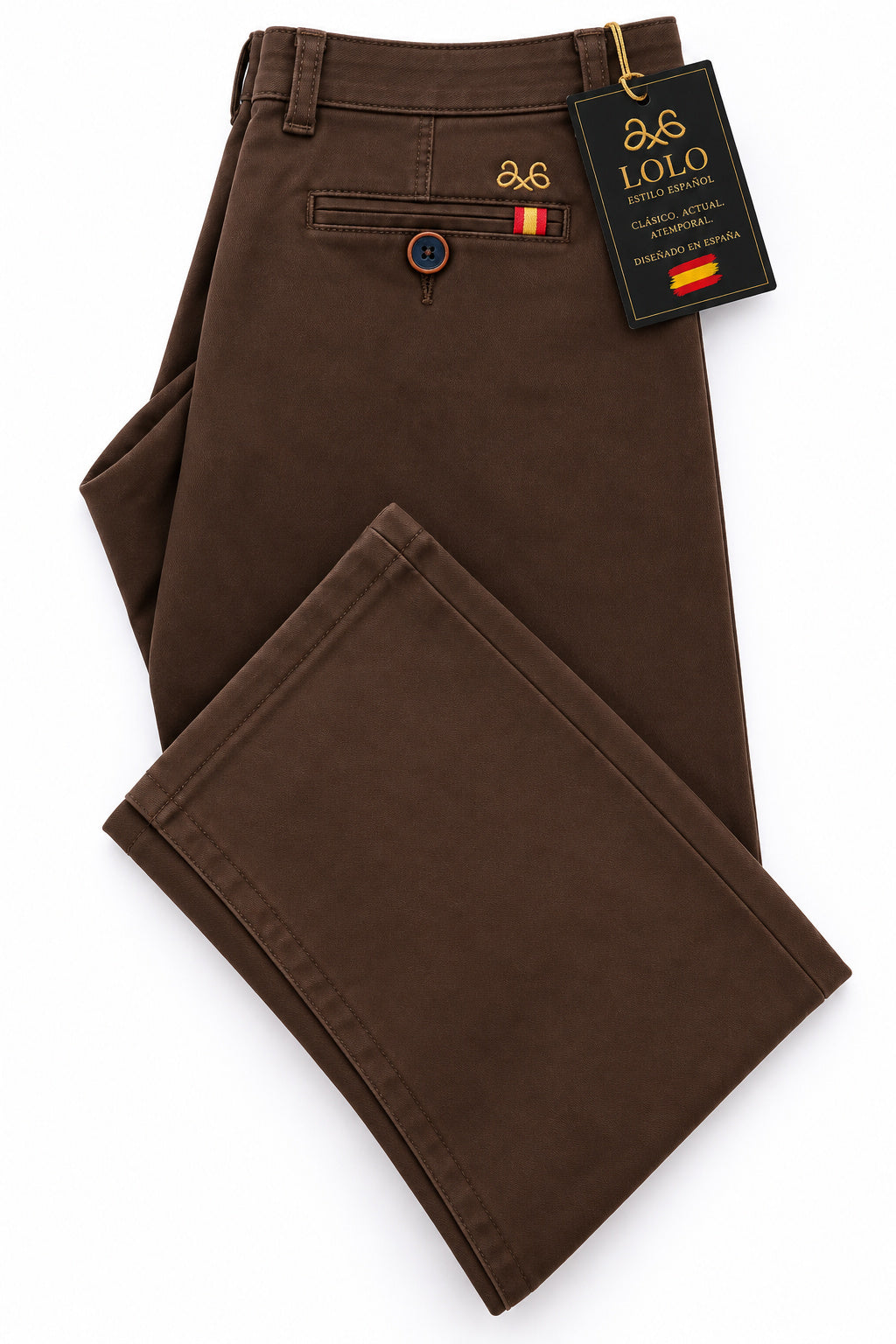 Pantalón chino marrón chocolate